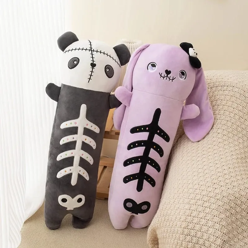 60cm Horror Goth Plush Animal Rabbit Panda Soft Toy Cute Body Pillow Halloween Party Decor Funny Gift For Girl Boy