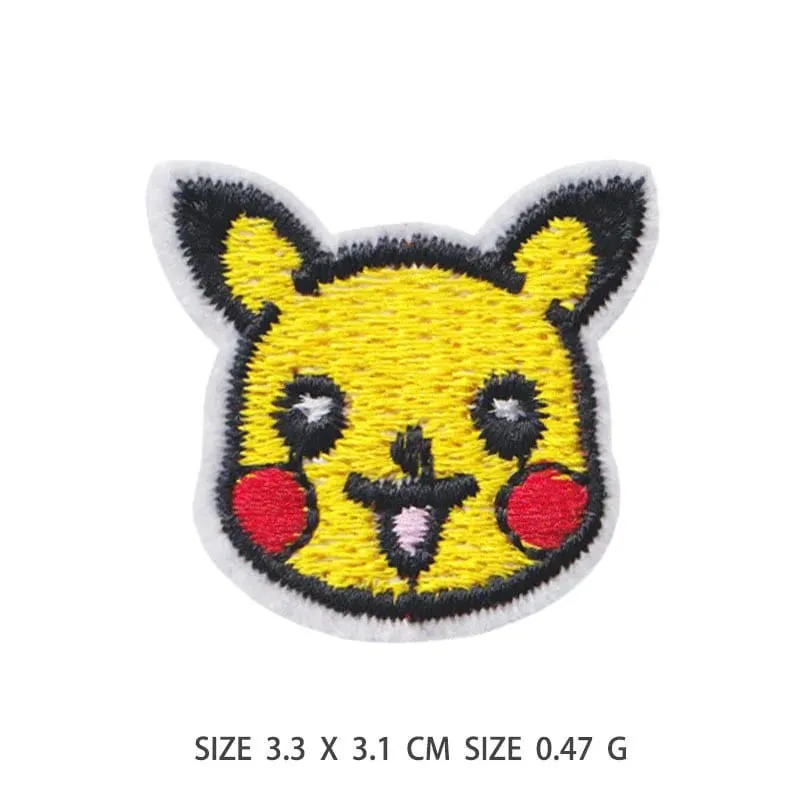 30 Style Cloth Patch Pikachu Charizard Clothes Stickers Sew on Embroidery Patches Applique Iron on Clothing Cartoon DIY Garment