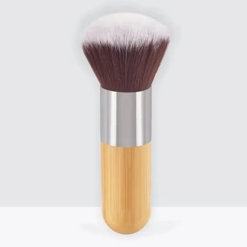 11pcs Natural Bamboo Handle Makeup Brushes Foundation Blending Make Up Tool Set With Cotton Bag — image 9