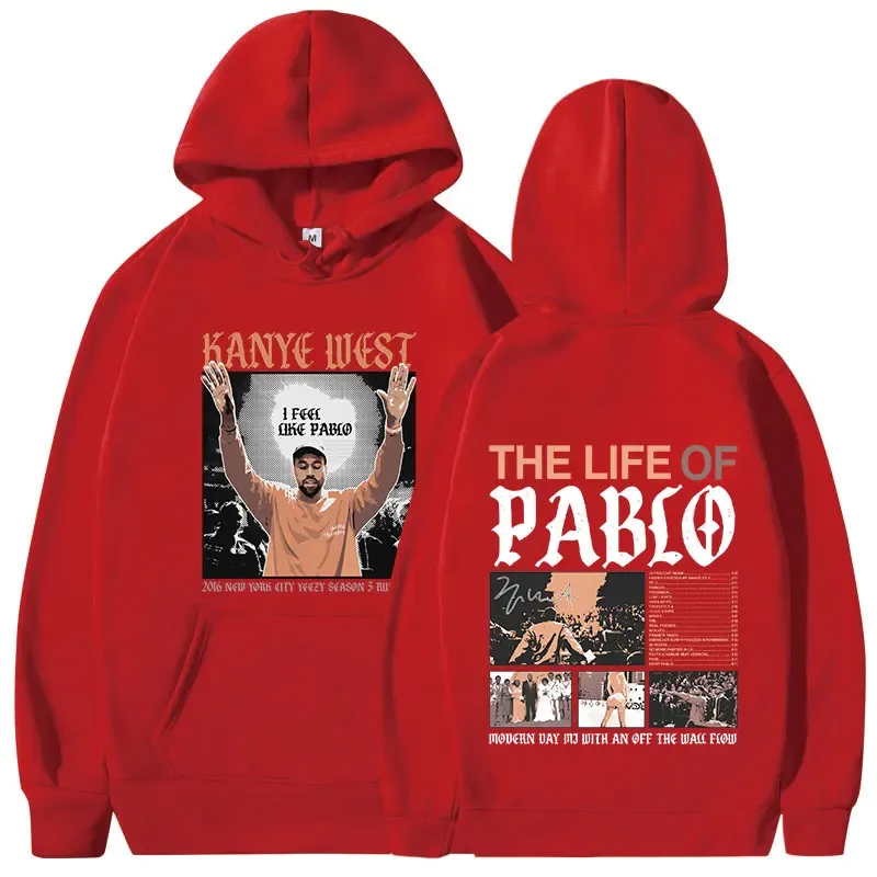 Rappeur Kanye West sweat à capuche imprimé graphique la vie de PABLO sweat à capuche hommes femmes Hip Hop mode Vintage surdimensionné sweats à capuche