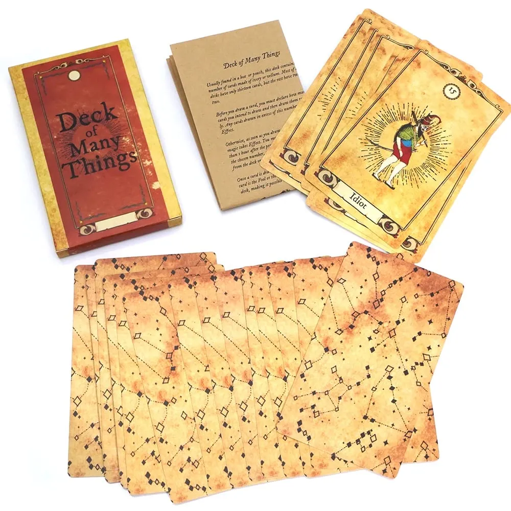 Deck of Many Things Vellum Style 12X7cm Size Inspired Adventures Fantasy Roleplay Tabletop RPG Accessories with Illustrated Card