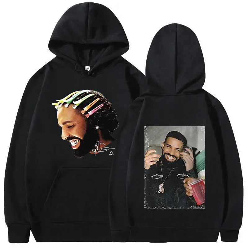 Rapper Drake Music Album Cover Graphic Hoodies Men's Fashion Hip Hop Vintage Sweatshirts Autumn/Winter Fleece Warm Pullovers Y2k