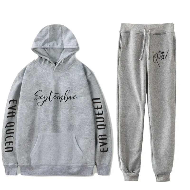 Hip Hop Comfortabel Eva Queen Print Sweatshirt Joggingbroek Pak Hoodies + Broek Pak Jongens/Meisjes 2 Delige Set Kleding