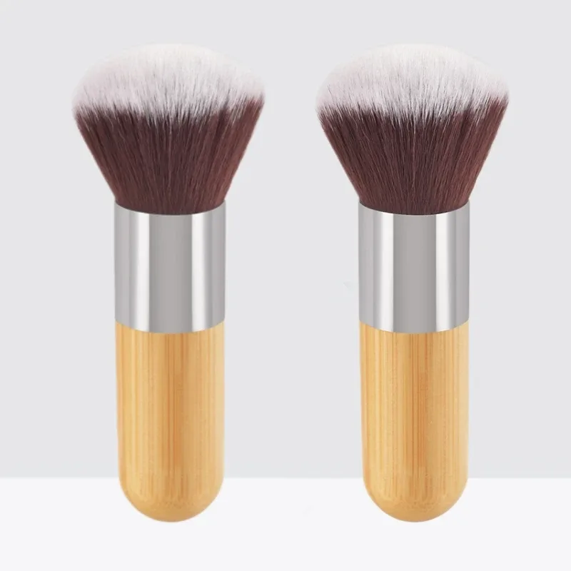 Bamboo Handle Foundation Brush Loose Powder Makeup Brushes Blush Contour Liquid Foundation Cream Professional Face Beauty Tools
