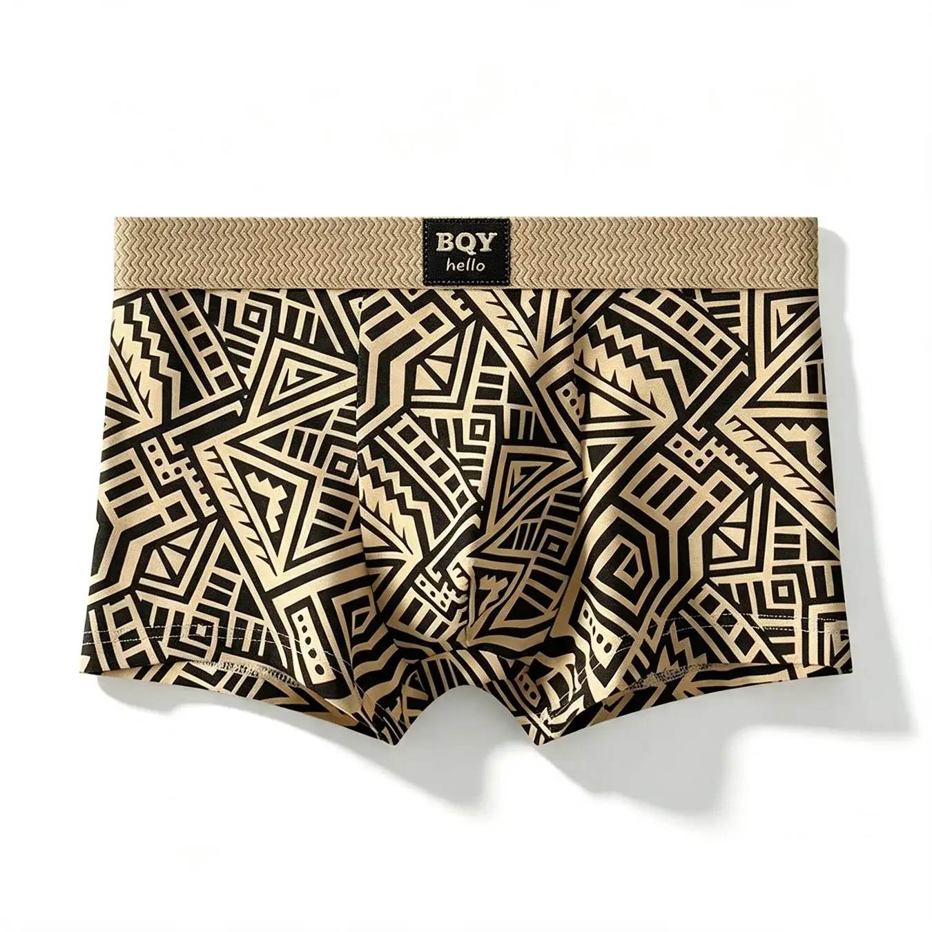 Men's Breathable Comfortable Underwear American Style Personalized Boxer Shorts Printed Trendy Ethnic Retro Square Underpant
