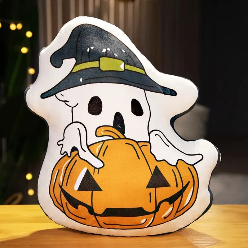 Halloween Ghost Pumpkin Pillow 35‑40cm Soft Stuffed Plush Cushion for Home Decor and Party