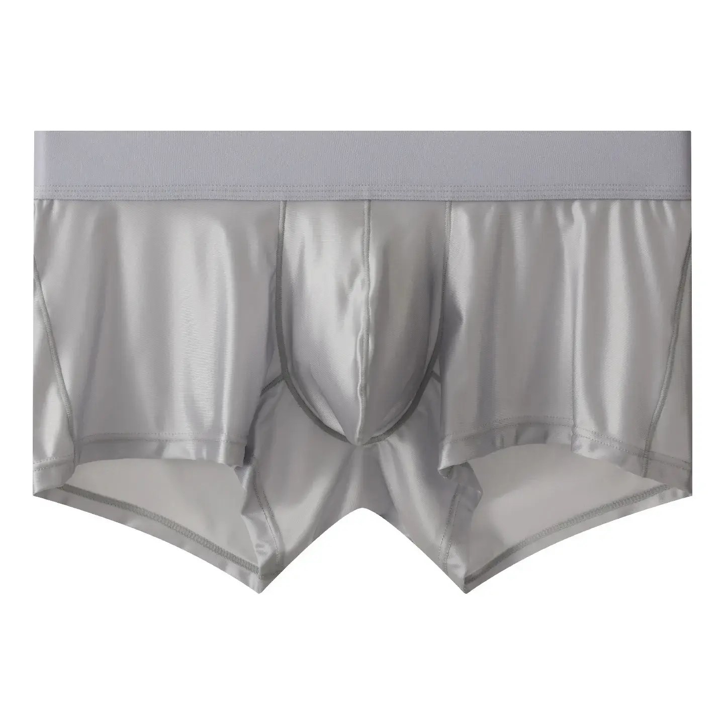 Mens Underwear Boxer Shorts Man Solid Slim Nylon Panties Cueca Middle Waist JJ Pouch Underpants Male Boxers Ropa Plus Size M-XXL