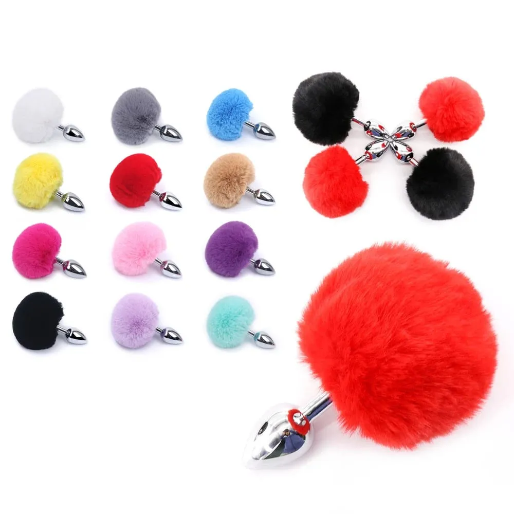 Metal Plush Rabbit Tail Anal Plug Prostate Massager Butt Plug Rabbit Ear BDSM Cosplay Erotic Sex Toys for Women Adults Sex Game — image 1