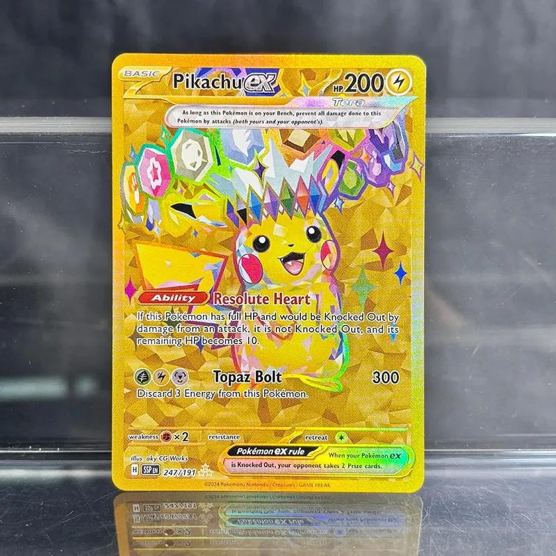 Foil PKM Single Cards Pikachu Charizard EX Bubble Mew Game Rare Collection Cards PTCG Rainbow Proxy Cards