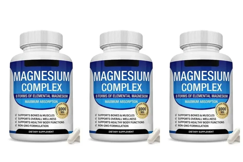 Magnesium Complex Capsules 8 Forms 1000mg Oxide Glycinate Malate For Sleep Bone Muscle & Wellness Support Adult 90 Count