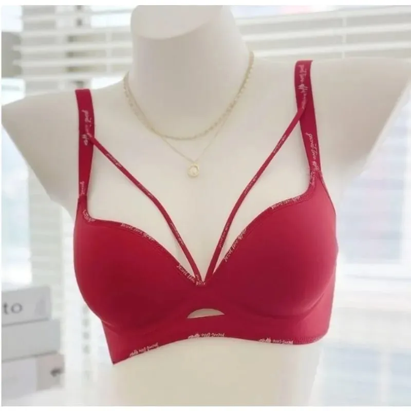Chic Leopard Print Patchless Seamless Lingerie No Steel Ring Soft Thin Comfort Gather Small Breast Perfect Breast Shape S-XL set