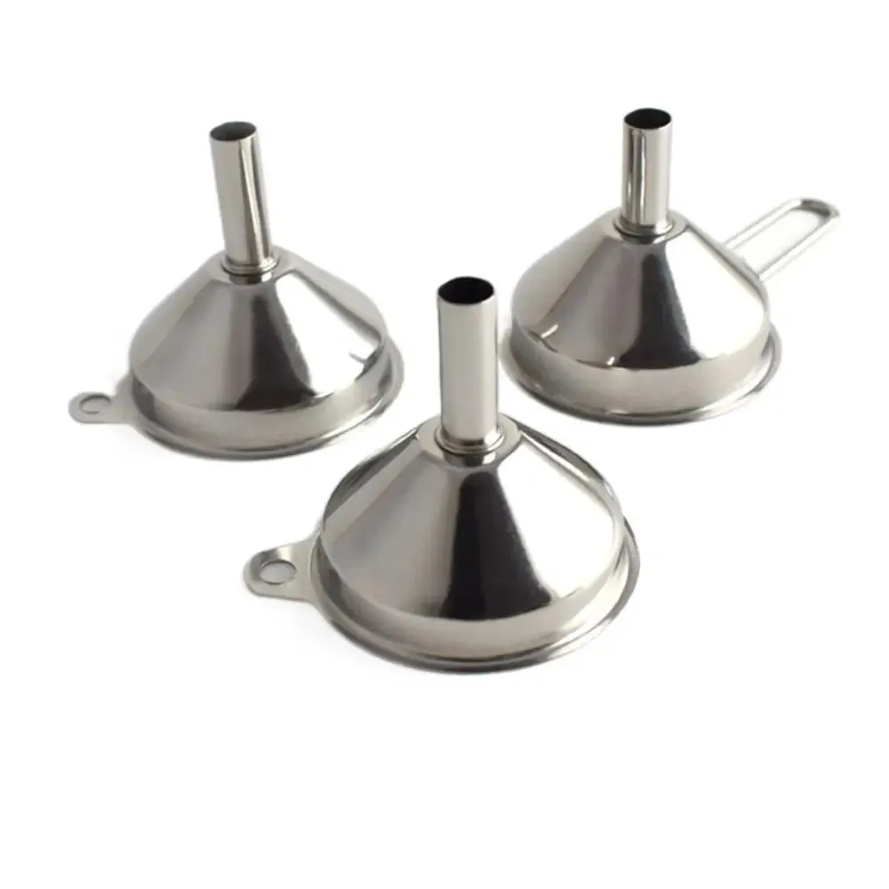Wide Mouth Stainless Steel Funnel Spice Cooking Oil Filter Kitchen Tool Strainer with Handle Oil Spill Filter Funnel — image 8