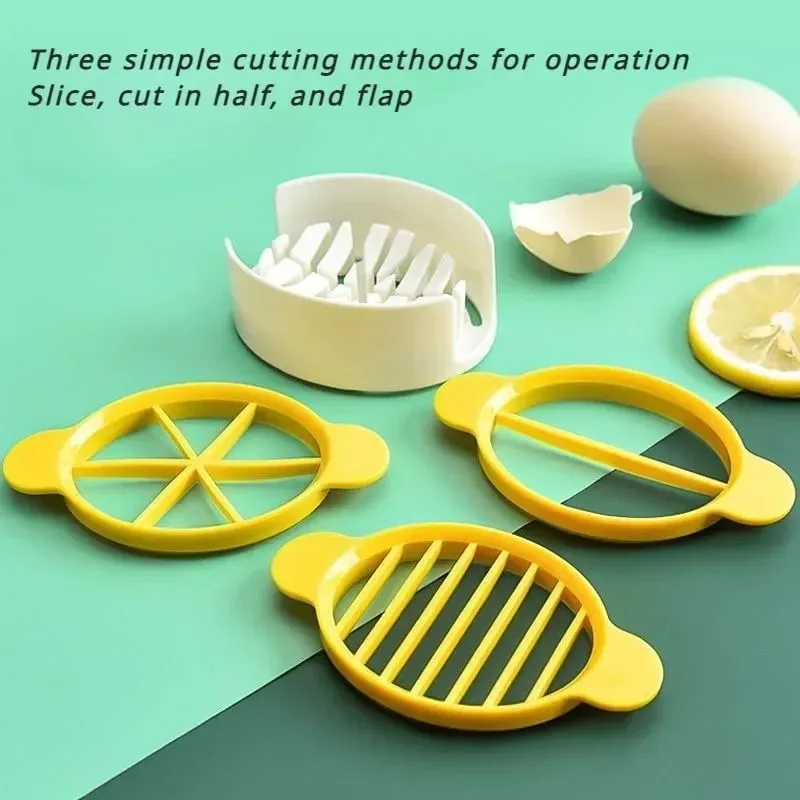 New 1set 3 In 1 Egg Slicer Multi-functional Egg Cutter Kitchen Creative Tool Kitchen Accessories egg mold gadget