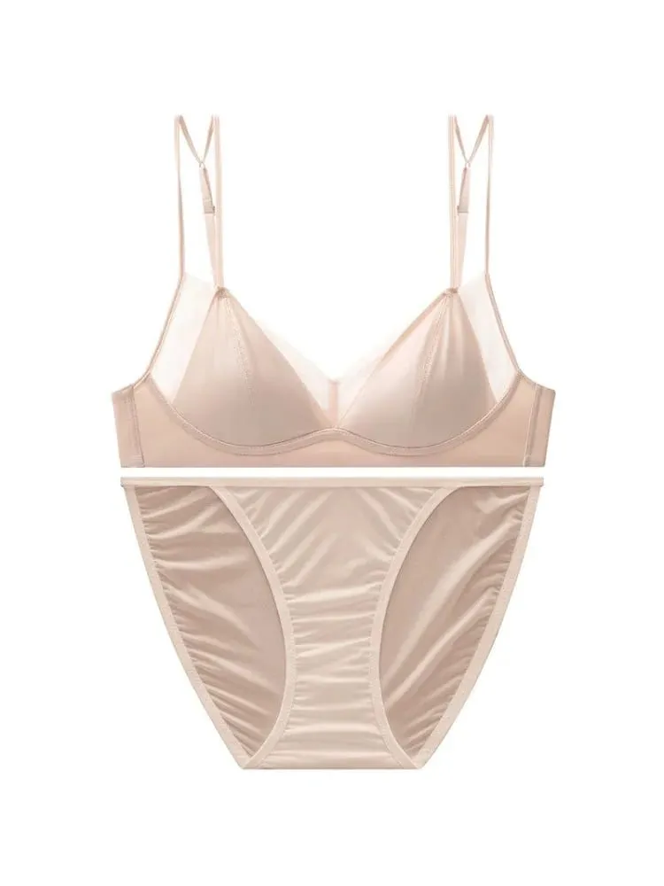 Popular Leopard Pattern Bralette Set Wire Free Soft Padded Small Breast Lift French Minimalist Women Everyday Lingerie 32A-38BC — image 2
