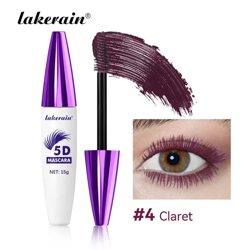 Red Wine Brown Eyelashes Mascara 5D Three-dimensional Eyelashes Curling Extension Non-smudge Waterproof Fast Dry Lsting Makeup