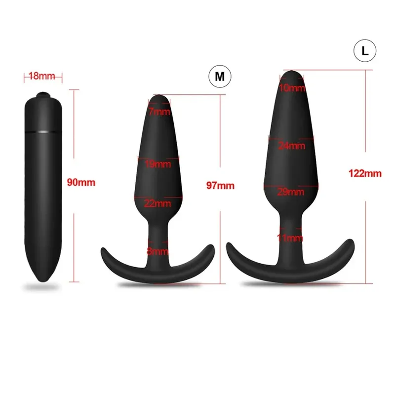 4pcs Beginner Silicone Butt Plug Anal Plug for Men Prostate Massager for Gay Mini Anal Bullet Vibrator Sex Toy for Men Women