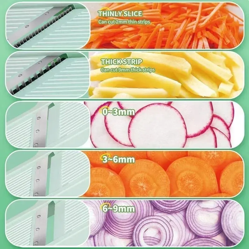 Rebanador de verduras multifunción para el hogar, cortador Manual de frutas y verduras, perilla ajustable, rallador de patatas y limón, utensilios de cocina