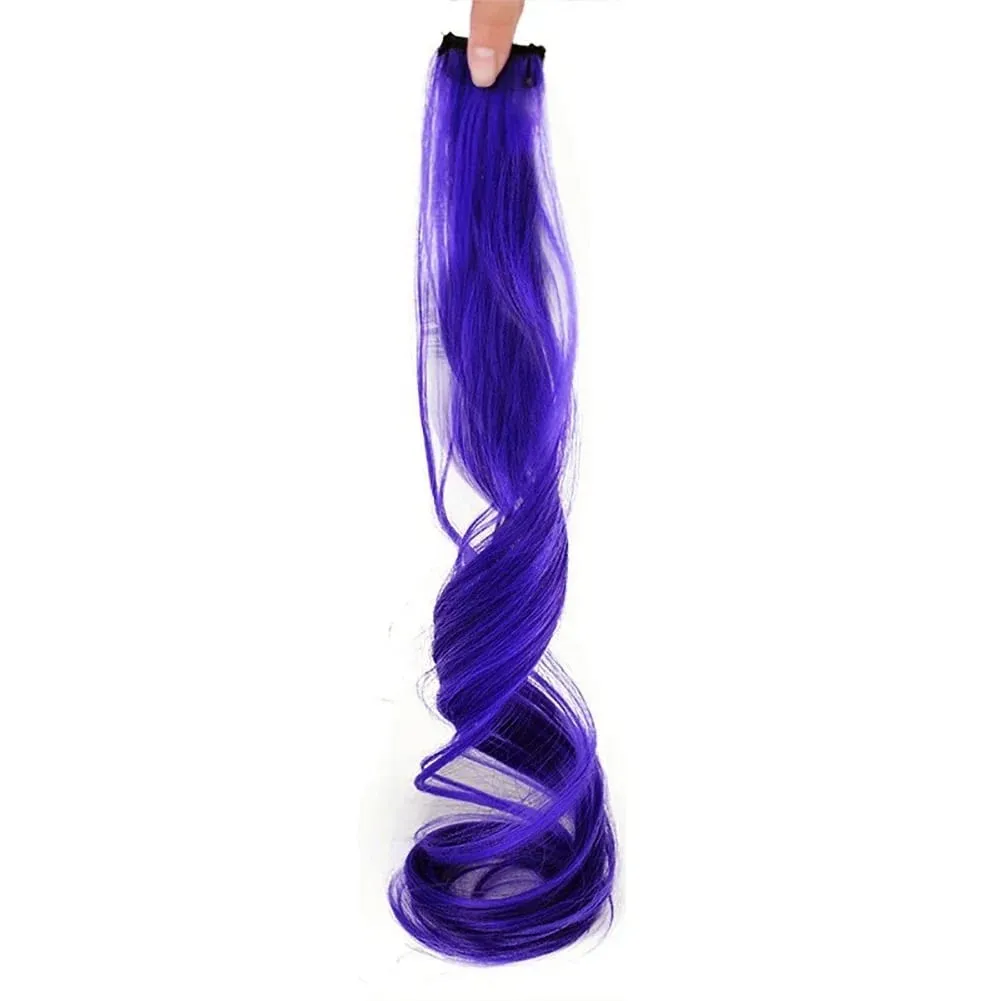 Colored Large Wave Long Curly Wig Ear Hanging Dye Hair Extensions Invisible High Temperature Silk Synthetic Wig Patch