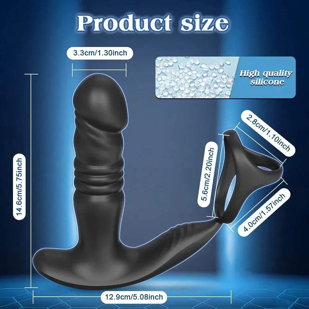 Male Thrusting Vibartor Prostate Massager APP Control Vibrator for Men Delayed Ejaculation Cork Ring Butt Plug Sex Toy for Adult — image 2