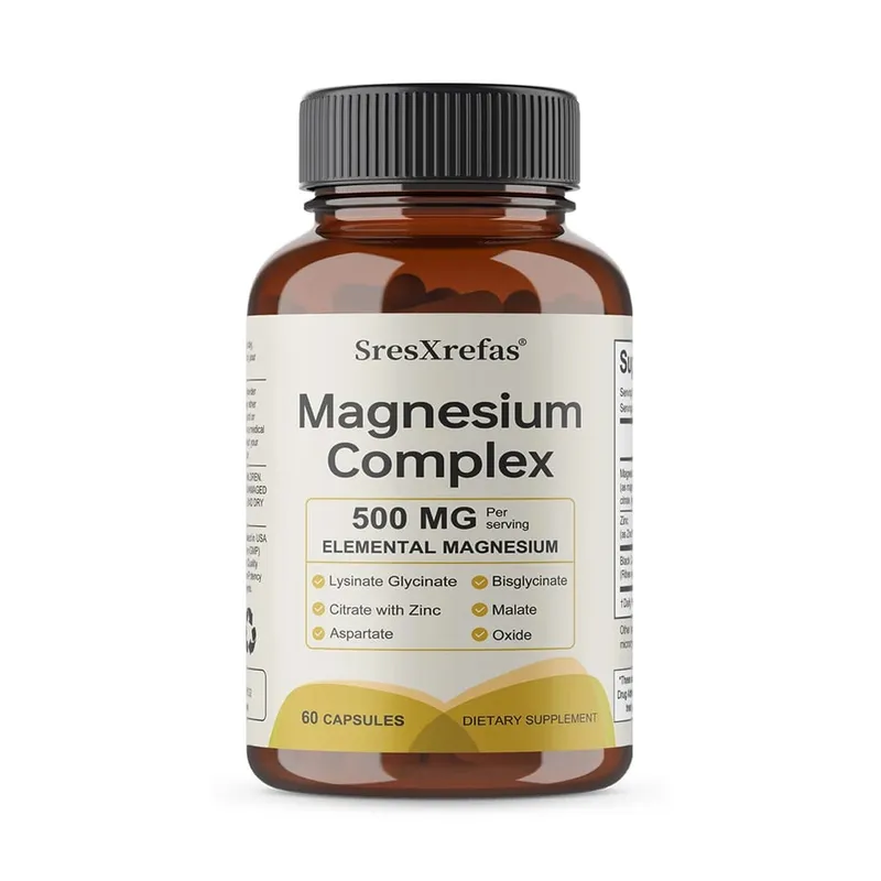 6 in 1 Magnesium Complex Capsules - Promotes Restful Sleep & Relieves Muscle Supports Bone Muscle and Heart Health