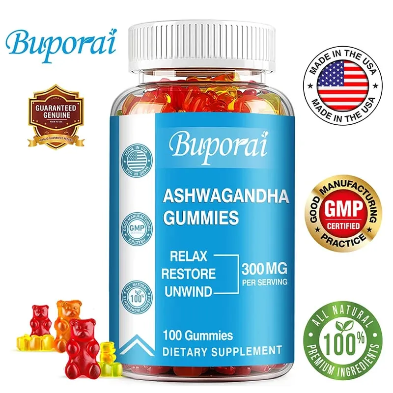 Ashwagandha Gummies - Relieve Stress Enhance Memory Focus Promote Immune and Nervous System Health and Metabolism