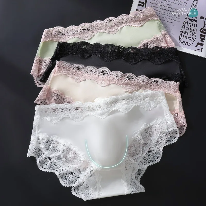 Herr Triangeltrosor Spetskant Fjärilsknut Blommönster Tunt Superbekvämt U Bulge-påse Andas Transparent Underwe