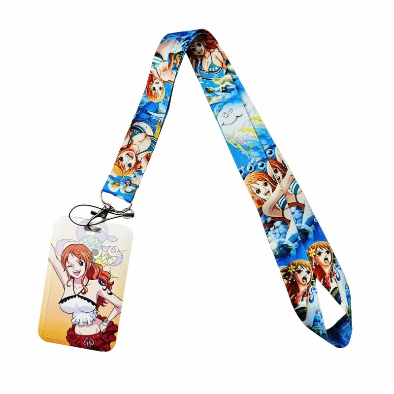 Anime Cartoon Credential Holder Keychains Neck Lanyard For Pass Card Anime Credit Card Holder Keychain Straps Wholesale