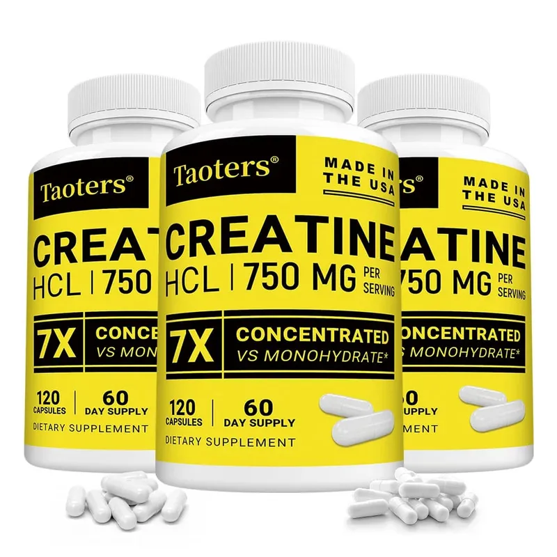 Creatine HCl Capsules Boost Muscle Strength Focus Energy Endurance Support Metabolism Cognitive & Heart Health Non-GMO