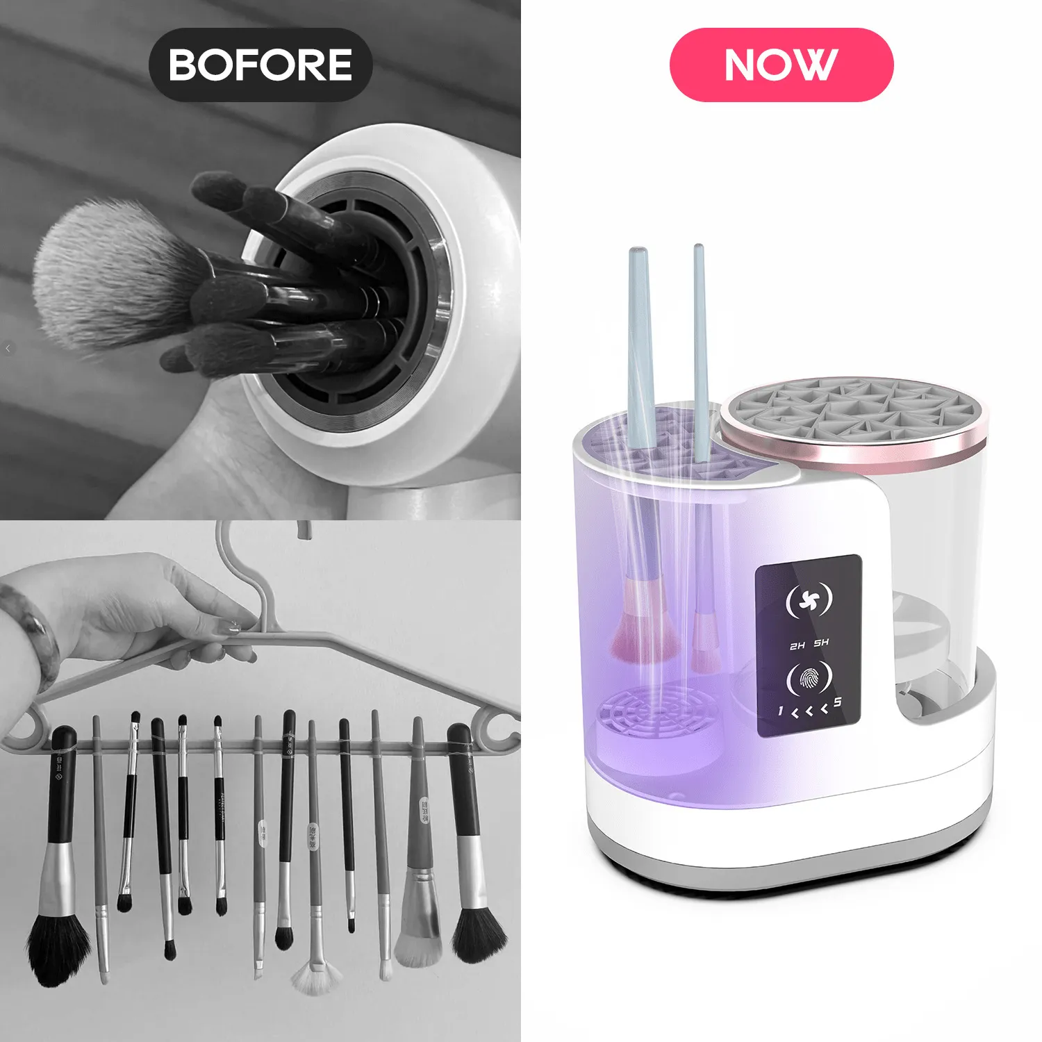 High-end 3 in 1 USB Electric Makeup Brush Cleaner Machine Automatic Cleaning Quick-Drying Tool Cosmetics Brush Washer — image 4