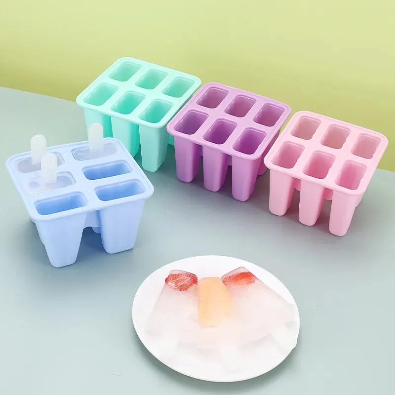Popsicle Molds 6 Pieces Silicone Ice Pop Molds BPA Free Popsicle Mold Reusable Easy Release Ice Pop Make