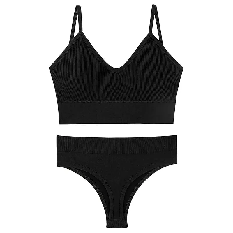 Thin Wireless Women Push Up Bra Sets Plus Size Sports Halter Vest French Triangle Cup Bras For Women Lingerie — image 4
