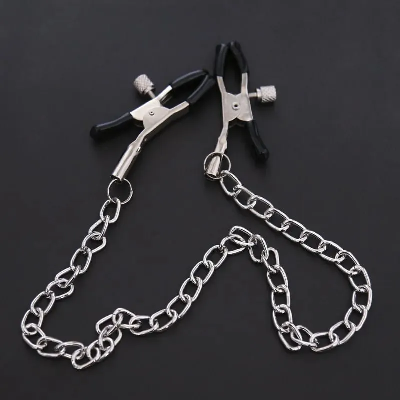 No Vibrator Nipple Clamp With Chain Nipple Clips BDSM Fetish Clamps Bondage Adult Games Couples Sex Toys For Women Products 18