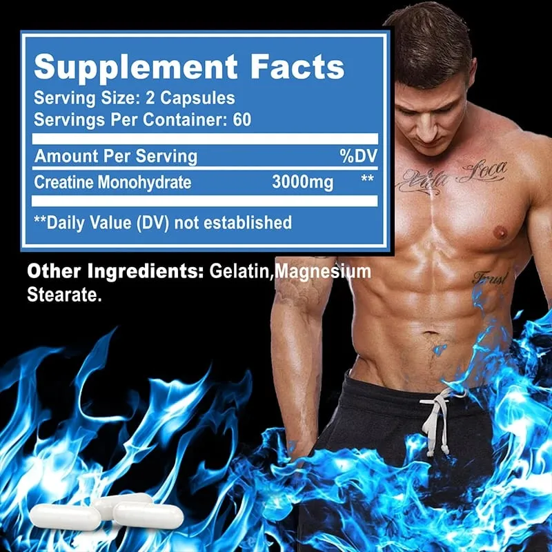 Creatine Monohydrate - Improves Energy and Endurance Increases Muscle Mass and Athletic Performance