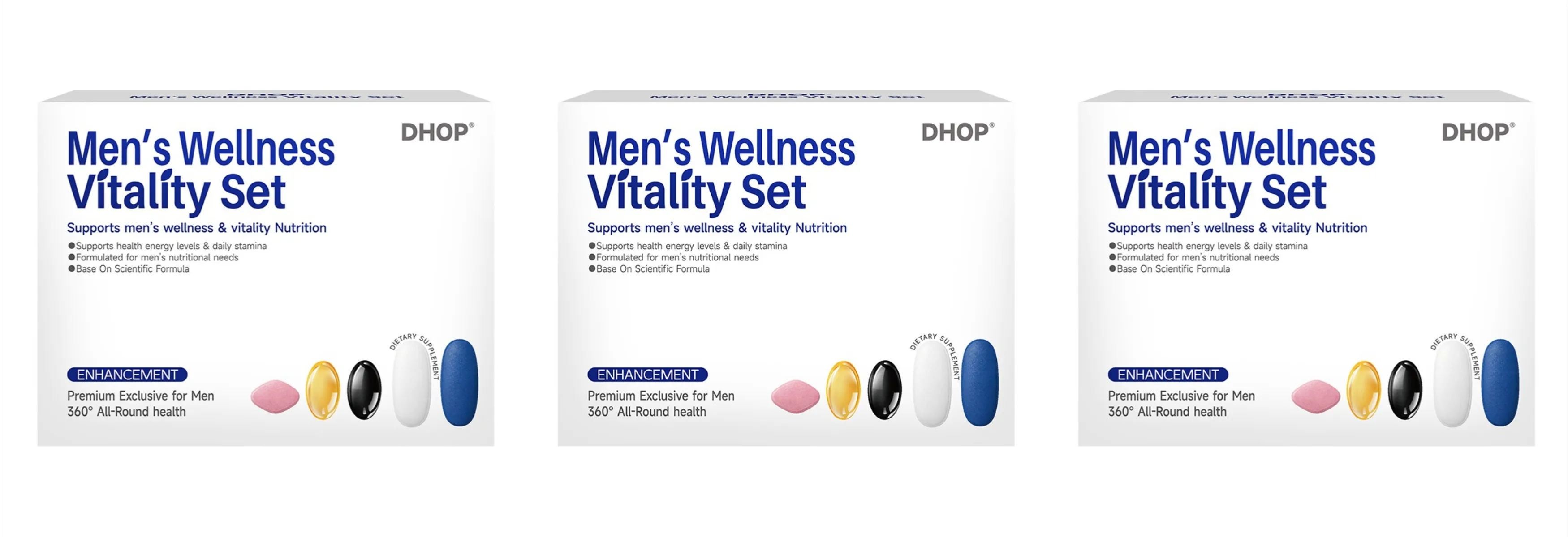 Men's Vitality Daily Supplement Pack Oyster Maca Cistanche Tablets Ashwagandha NMN DHA Capsules for Men's Energy Support