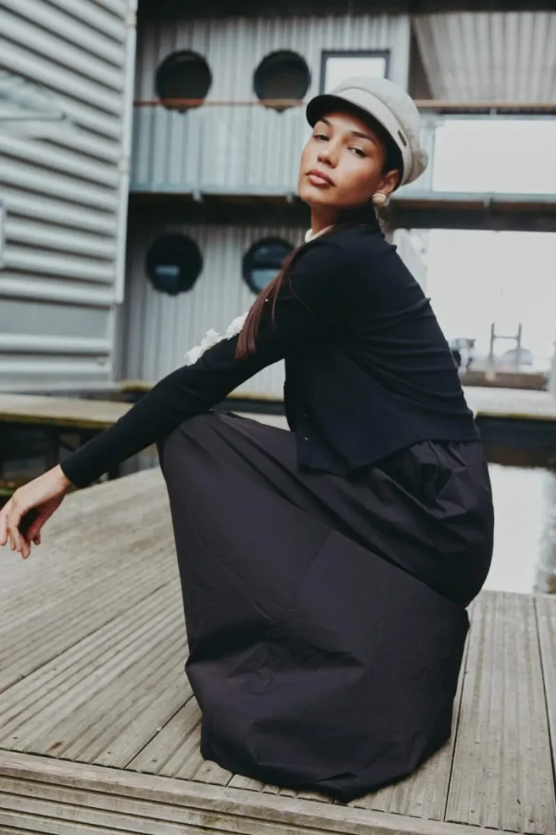 AS AW25 Patchwork dress round neck ribbing top + skirt + cardigan woman clothes