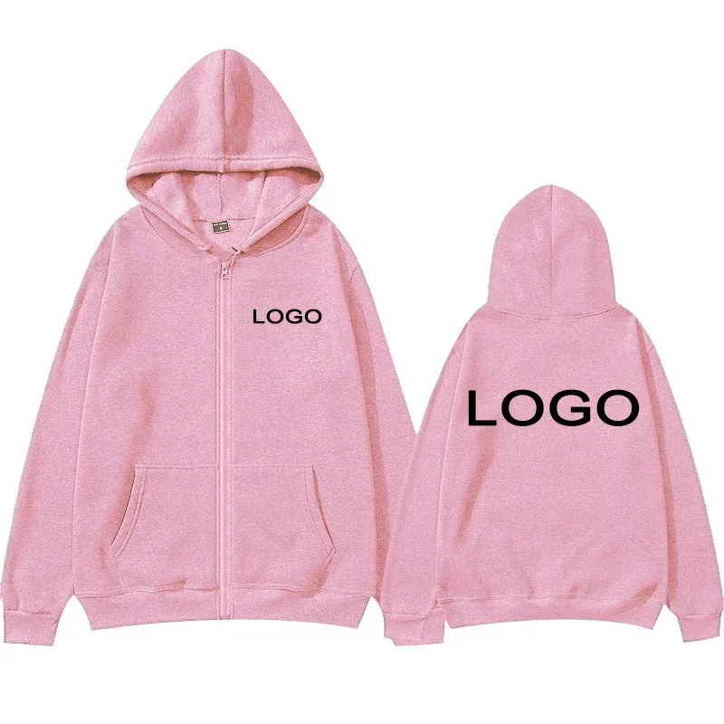 Tùy Chỉnh In Hình Dây Kéo Áo Khoác Nam Thời Trang Tay Dài Dây Kéo Lên Áo Nỉ Nữ Cá Tính Hoody Chui Đầu Sudadera
