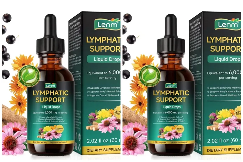 Lenm 60ml 림프 시스템 정화 면역 지원 액체 보충제 BalanceSupport를 위한 천연 유기농 림프 허브 방울