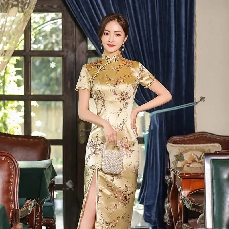 Roupas de moda festa vintage casual verão elegante tradicional chinês roupas cheongsams vestido chinês qipao estilo étnico