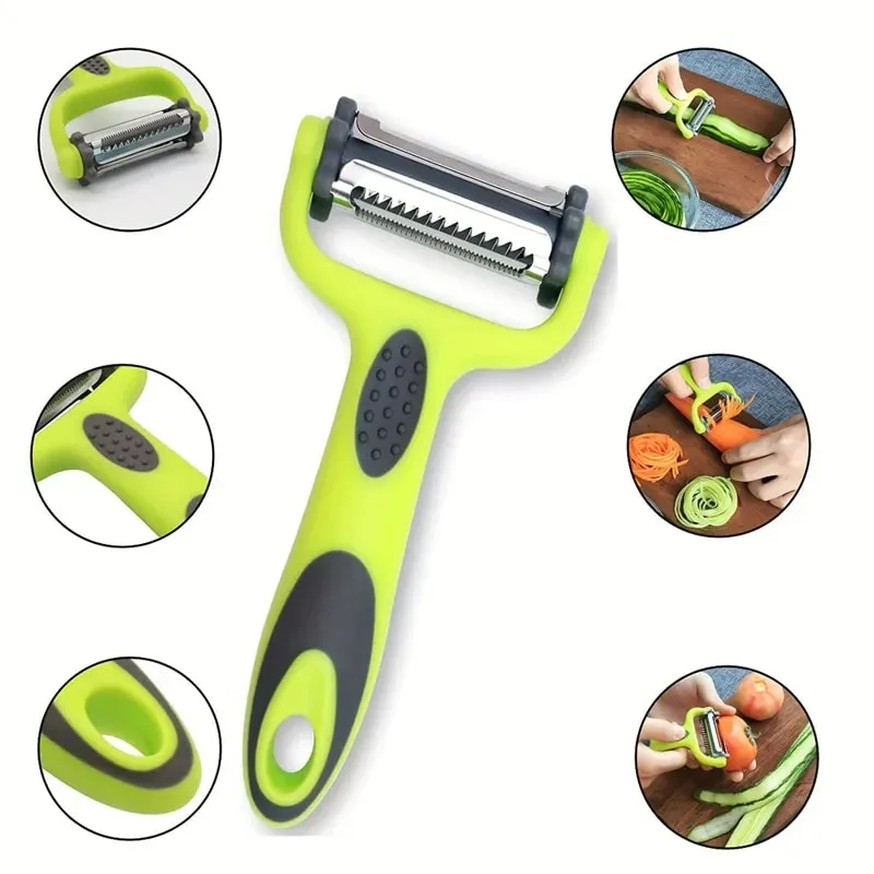1 Peeler Three in One Rotating Stainless Steel Blade Suitable for Vegetable Carrot and Fruit Peelers