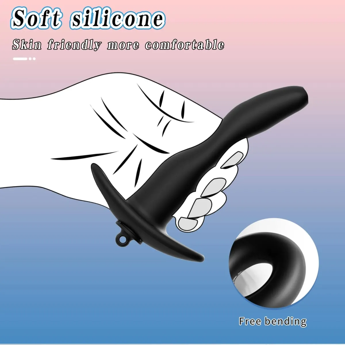 Hollow Speculum Peeking Anal Beads Butt Plug with Stopper Expander Tunnel Enema Anus Dilation Adult Sex Toys for Women Men Gay