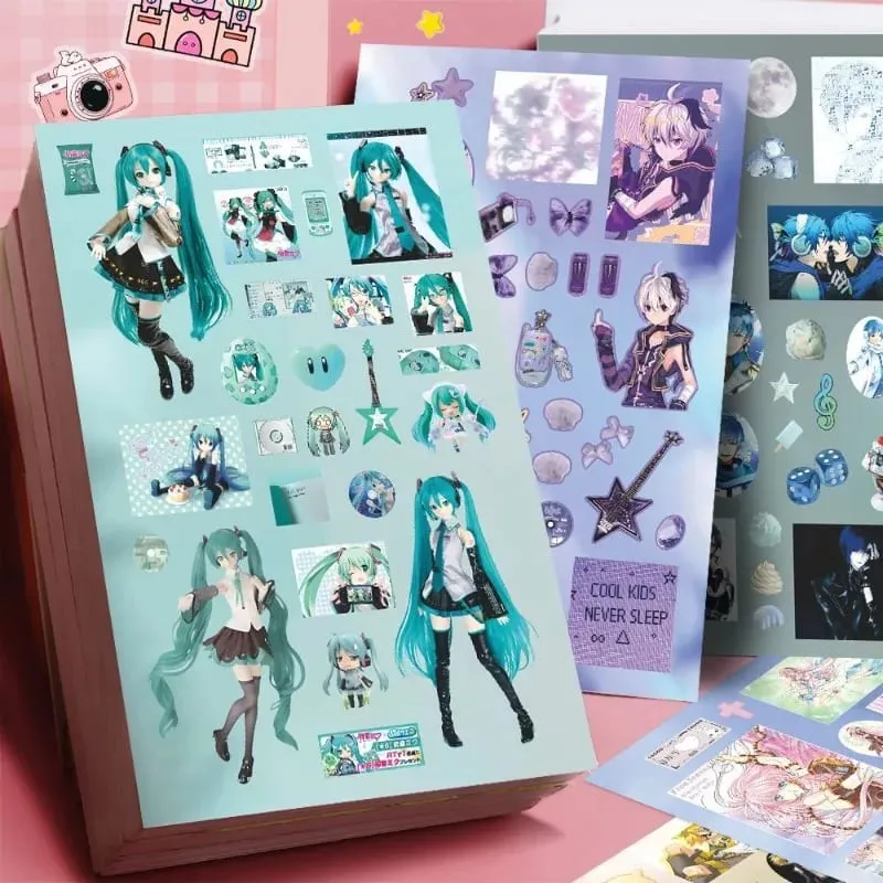 하츠네 미쿠 -Project DIVA- 스티커 하츠네 미쿠 카가미네 린/렌 애니메이션 주변 저널 소재 스티커 8 매 새 선물
