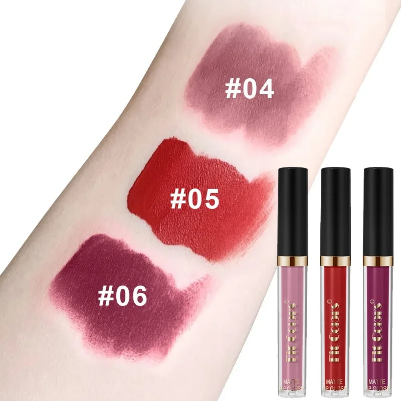 Fit Colors Long-lasting Matte Lipstick Non Stick Moisturizing Lip Gloss Waterproof Makeup Lip Glaze Sexy Purple Red Lipsticks