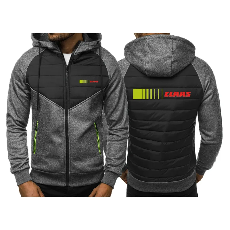 Claas 2024 NEW Style Men's Spring and Autumn Leisure Fashion Jacket Three-Color Stitching Sweatshirts Bomull Bekväma Toppar