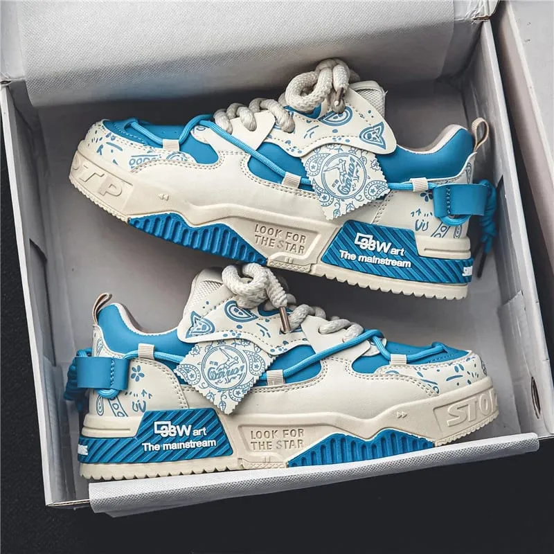 1 Pair of Men's Casual Sneakers Stylish and Comfortable Suitable for All Seasons Geometric Design Ideal for Outdoor Walking