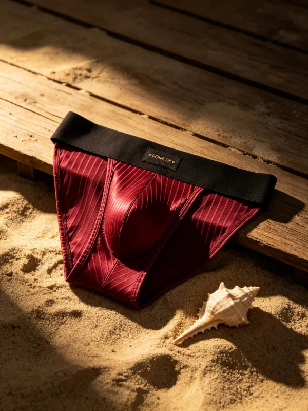 Herren-Unterwäsche, glänzend, gestreift, Dreieck-Slip, vorderer Ausbuchtungsbeutel, sexy Low-Rise, schmale Passform, tägliche Herren-Unterhose DP915 — image 21