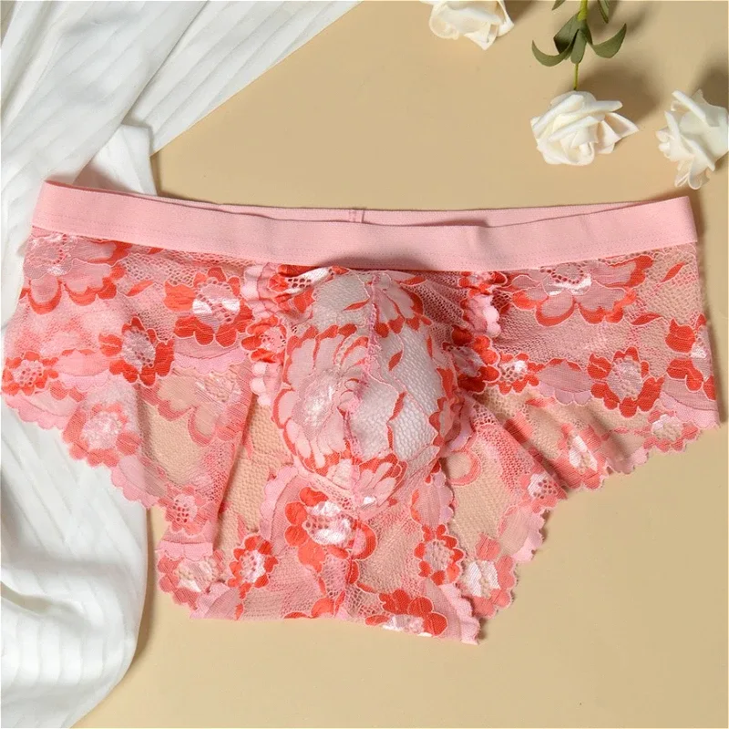 Pakaian Dalam Seksi Berenda Celana Dalam Kantung Pria Halus Celana Dalam Pria Bunga Tipis Perspektif Celana Dalam Bersirkulasi Jaring Godaan