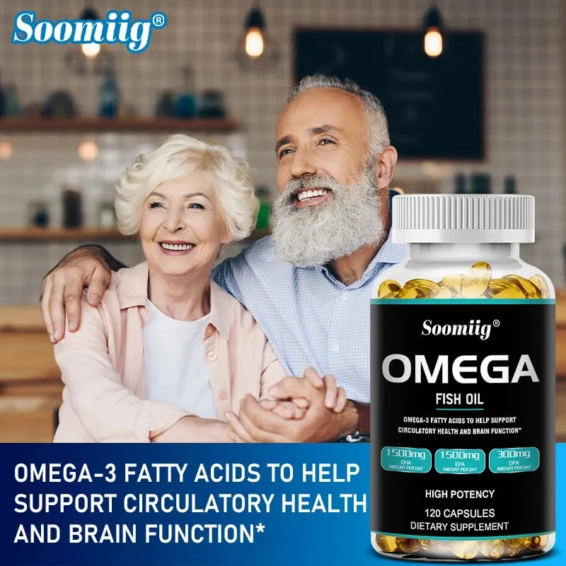 Kapsułki Omega 3 z olejem rybim 3300 mg Wysoka moc z EPA i DHA Wspiera energię Mózg Serce Stawy Oko Skóra i odporność Zdrowie — image 5