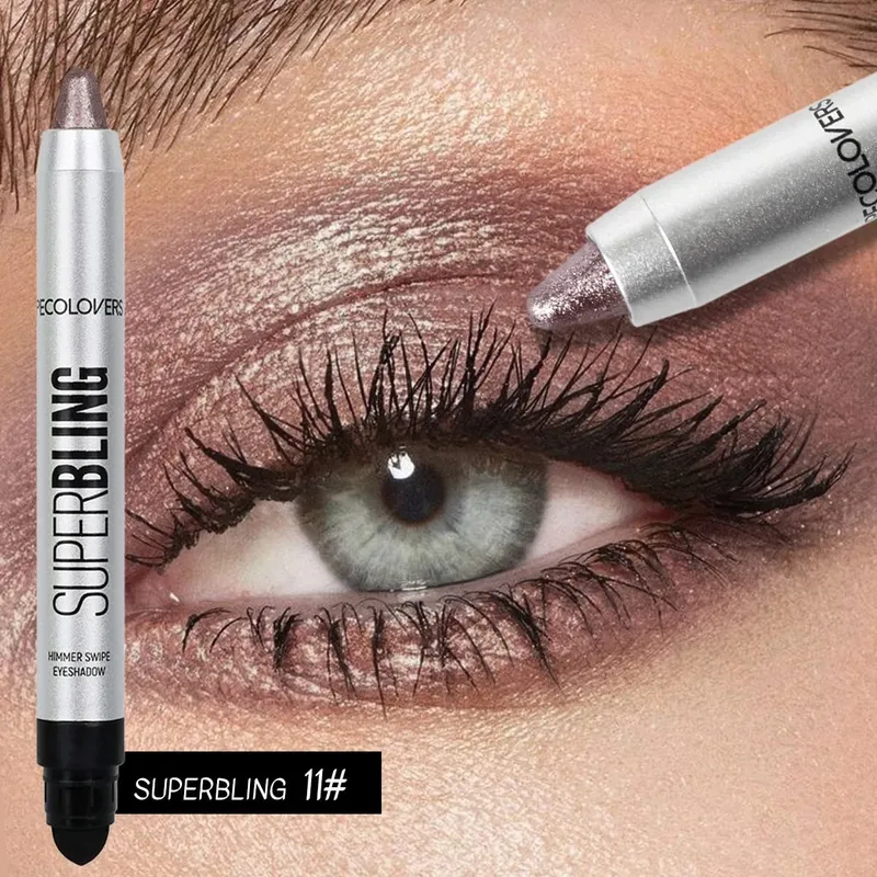 12PCS/SET Shimmer Eye Shadow Pen & Palette Liquid Eyeliner Lash Curler Eye Makeup Brushes Waterproof/Long Lasting