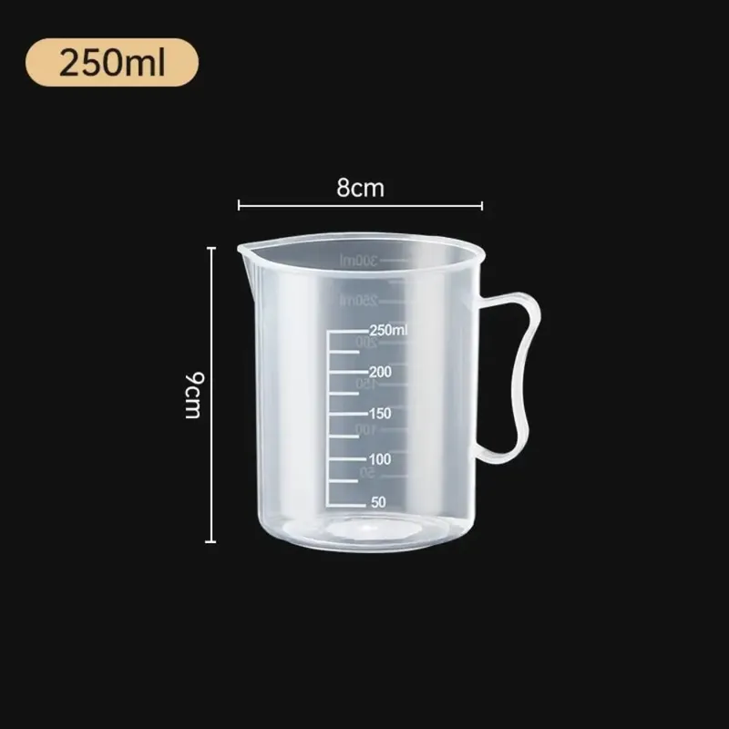 Measuring Cup Transparent Plastic Laboratory Beaker Graduated Liquid Jug Cup Kitchen Baking Cooking Measurement Scale Container