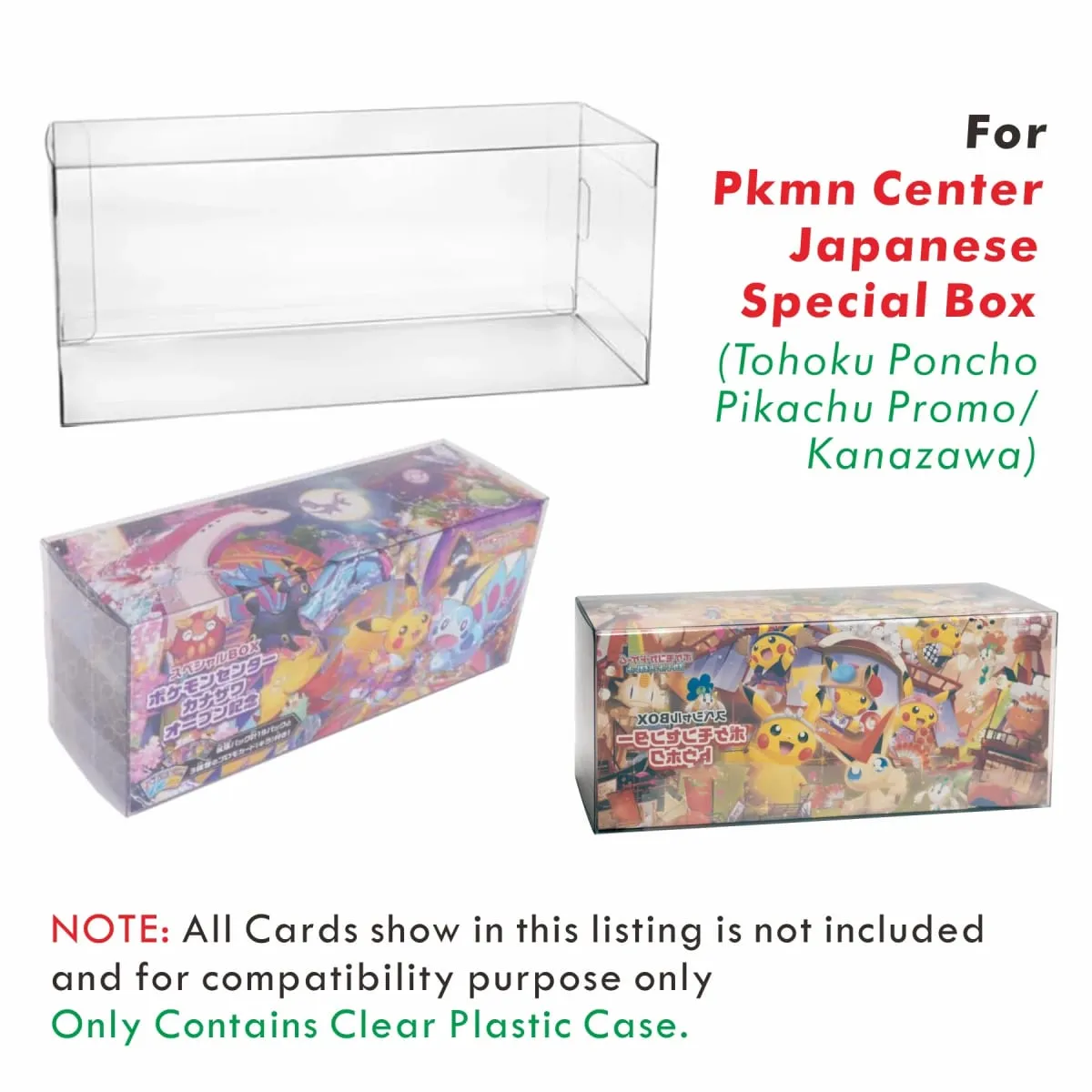 2/5PCS Clear Plastic Protector Case For Pkmn Center Japanese Special Box(For Tohoku Poncho Pikachu Promo/Kanazawa) — image 3